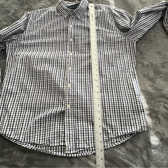 U.S. Polo Assn. Men’s Large Navy and White Windowpane Button-Down Shirt - Picture 6 of 7
